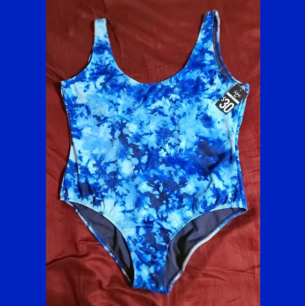 One Piece Blue Juniors XL Bathing Suit City Street